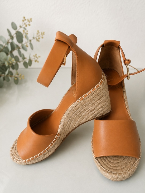 Vince Camuto Shoes - Vince Camuto Cognac Tan Espadrille Wedge Sandals - Ankle Strap
